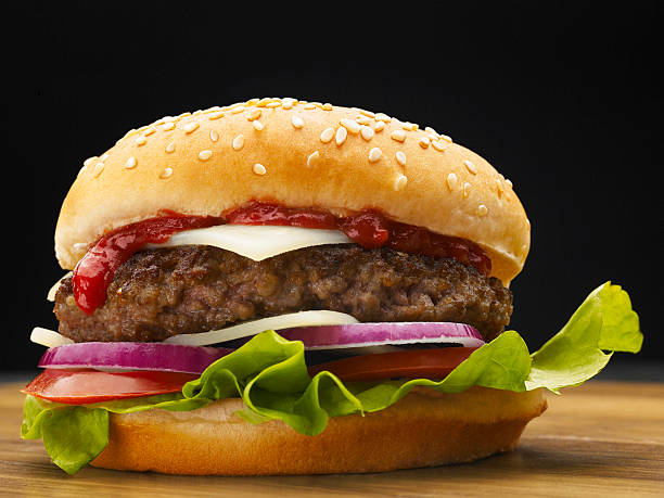 hamburger - barbecue beef close up multi colored zdjęcia i obrazy z banku zdjęć