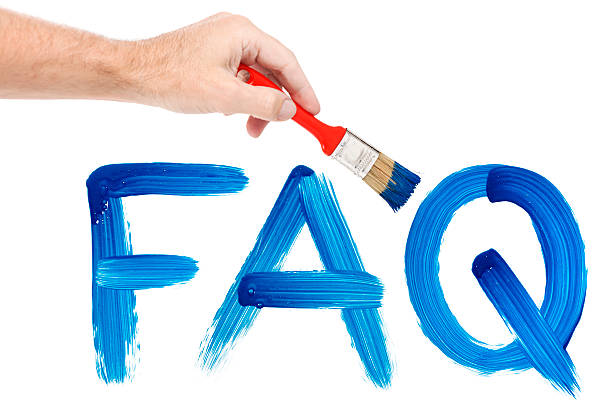 istock Human hand painting with paintbrush FAQ on window 171265337
