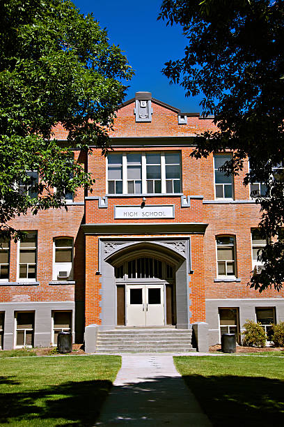 Scuola secondaria-Rosso mattone - foto stock