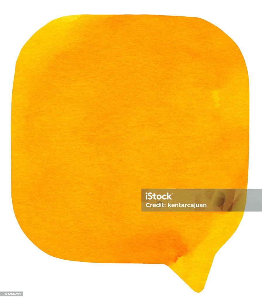 Watercolour luz naranja discurso de pensamiento - Foto de stock de Globo de texto libre de derechos