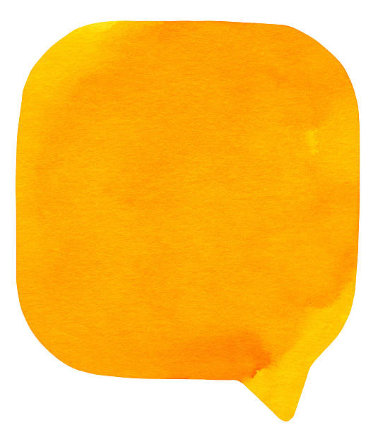 Watercolour Light Orange Speech Bubble stock photo