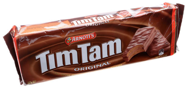Package of Tim Tam Biscuits stock photo
