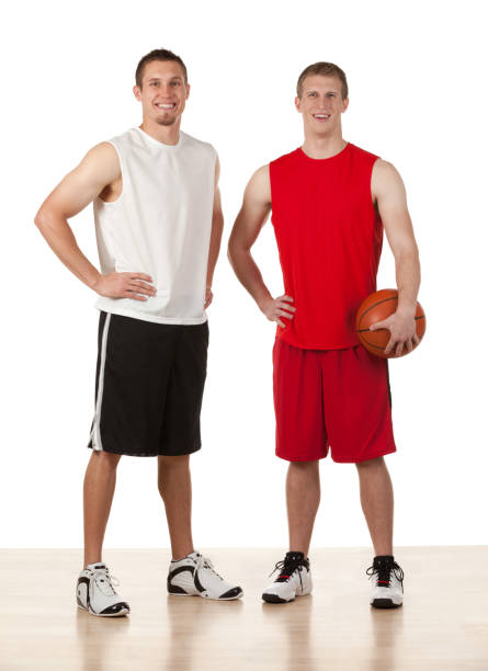 istock Two happy basketball players 171266654