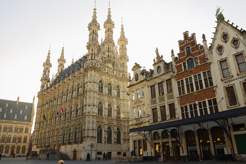 Grand Place, Brussels: City square encircled by elegant historic buildings dating back to the 14th century