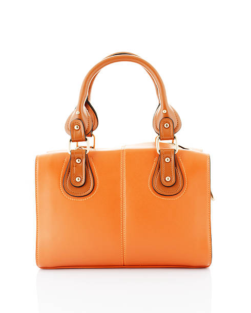istock Orange handbag isolated on white background 171267550