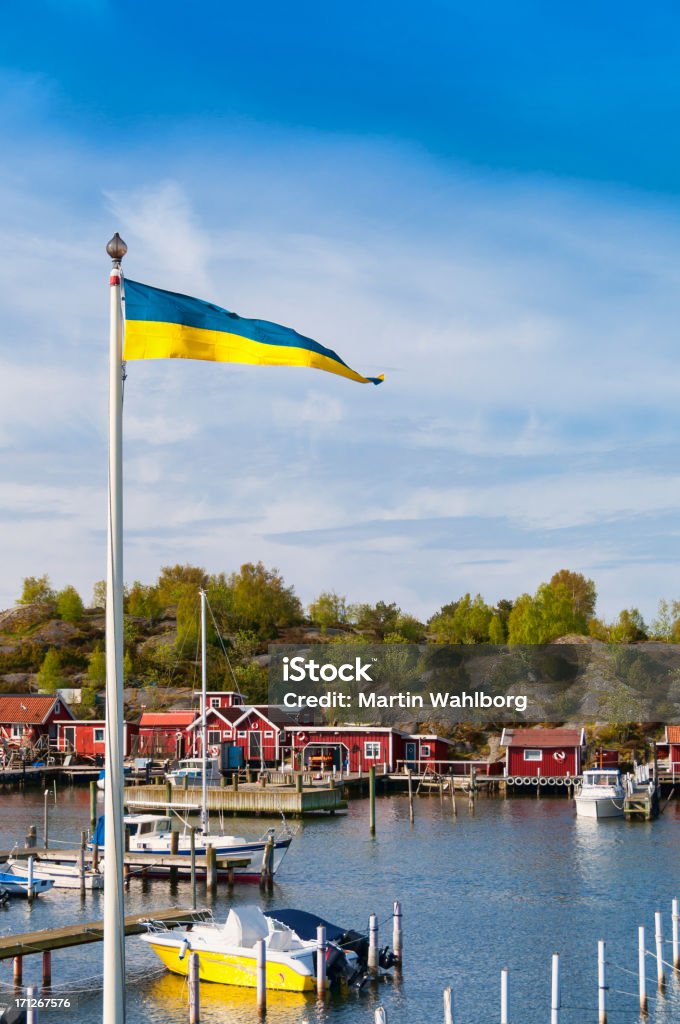 Férias de verão na Suécia - Foto de stock de Bandeira da Suécia royalty-free