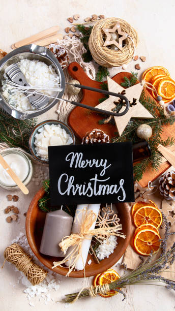 istock Christmas candle decoration with natural elements. Winter holidays. 1712676579