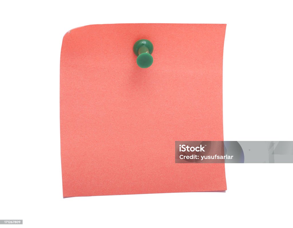 Różowy podniosą karteczkę i Push Pin - Zbiór zdjęć royalty-free (Akta)