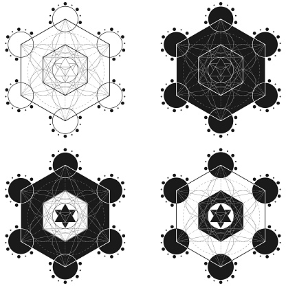 Vector design of metatron symbol, sacred geometry, metatron geometric figure