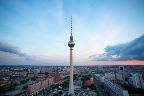 Television Tower at Alexanderplatz, Berlin at sunset