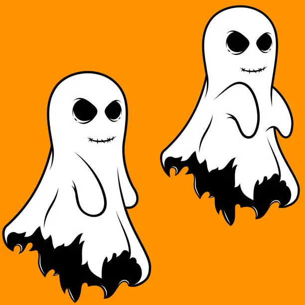 Vector illustration of Halloween ghost vector design