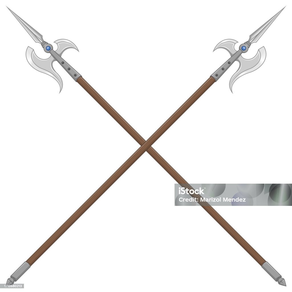 Halberd Vector Halberd Medieval Horned Weapon Stock Illustration - Download Image Now ...