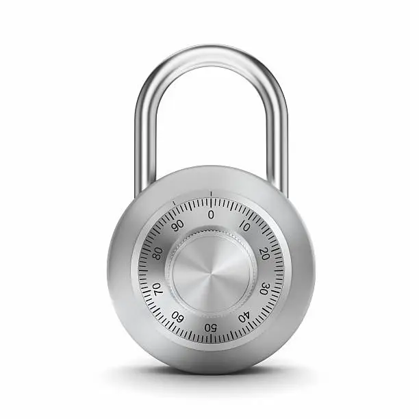 Padlock on white. Related file: