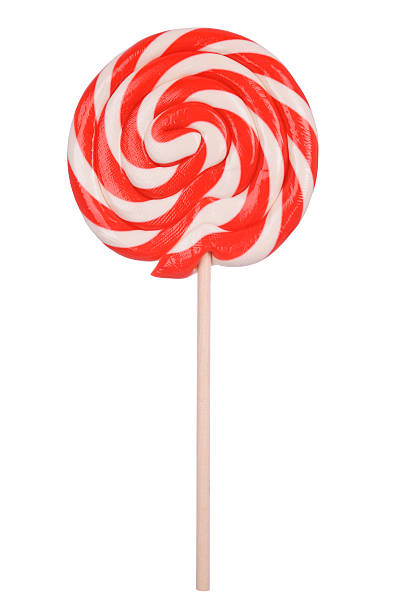 Red Peppermint Lollipop Hand crafted red peppermint lollipop sucker on a white background.PLEASE CLICK ON THE IMAGE BELOW TO SEE MY CHRISTMAS LIGHTBOX: candy peppermint christmas mint stock pictures, royalty-free photos & images