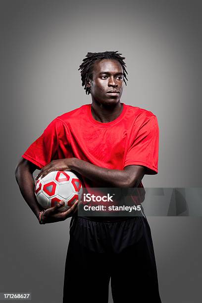 Young African American Man Soccer Player Stock Photo - Download Image Now - 2011, Adult, Adults Only