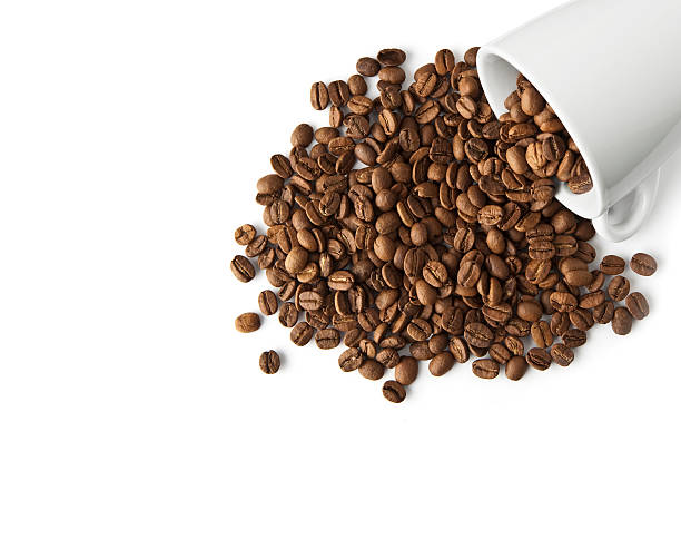 コーヒー豆カップ - coffee cup coffee cup coffee bean ストックフォトと画像