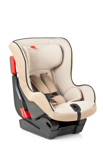 Baby Car Seat on White Background. Side View.
