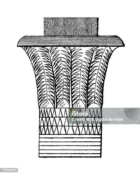 Do Antigo Egipto Antigo Coluna Arquitetónica Capitalilustrações - Arte vetorial de stock e mais imagens de Antiguidades