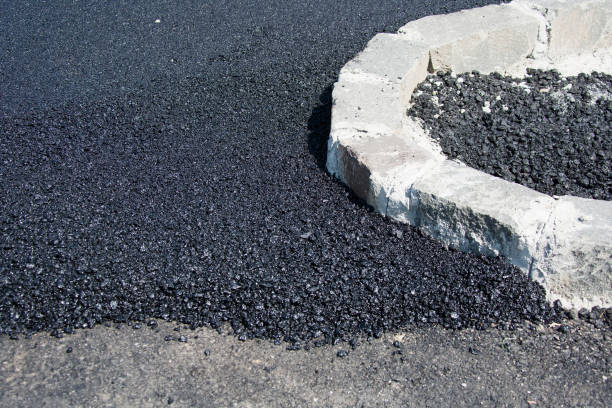istock Fresh Layer Of Asphalt with Granite Curbs 171269814