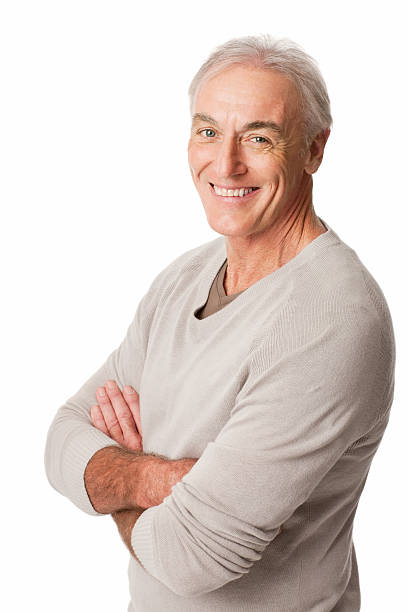 istock Senior Man Smiling With Arms Crossed - Isolated 171270203