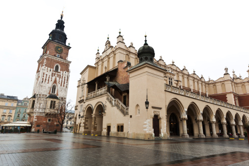 Lublin, Poland. View of famous Cracow Gate (Brama Krakowska) on sunset (HDR - image)