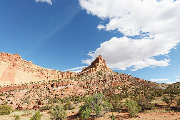 istock rock formation wild west view below blue sky  Utah USA 171270938
