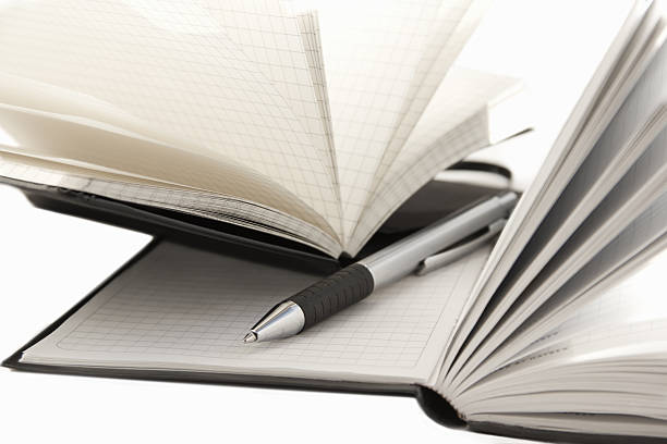 portáteis com a caneta - workbook personal organizer checklist diary imagens e fotografias de stock