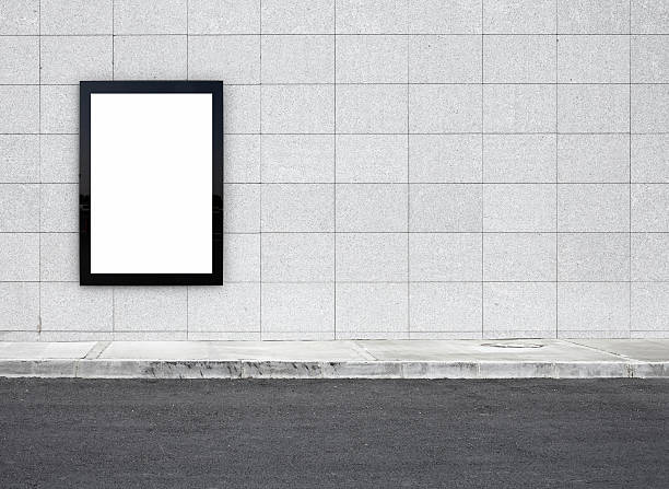 Blank Billboard XXXL Blank billboard on a bus stop-clipping path of billboard included wall sidewalk city walking stock pictures, royalty-free photos & images