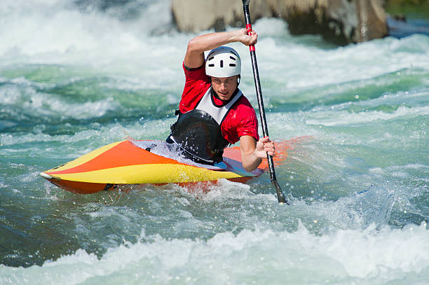 istock Kayaker in red dress 171272403