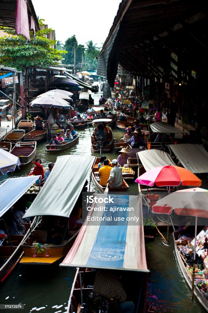Mercado flutuante - Foto de stock de Bangkok royalty-free