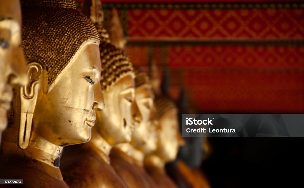 Buddhas in Wat Pho-Tempel - Lizenzfrei Bangkok Stock-Foto