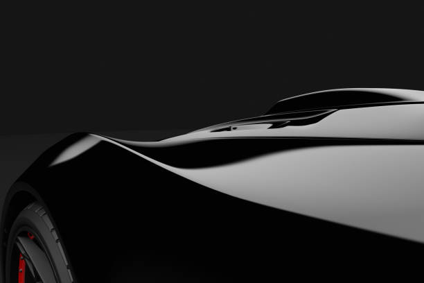 istock Black sport car on dark background 171273078