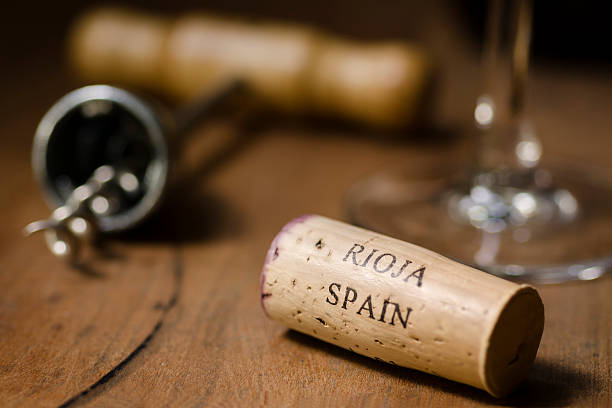 スペインのワイン産地リオハ地方のコルク水平 ストックフォト