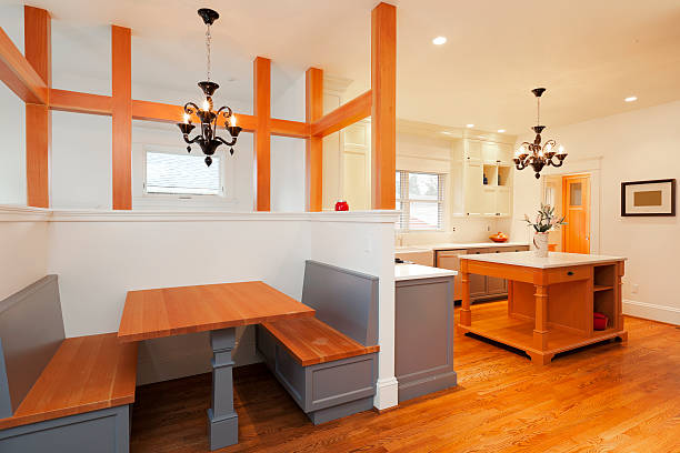 Kitchen with Built in Booth Luxury kitchen with built in booth. breakfast room photos stock pictures, royalty-free photos & images