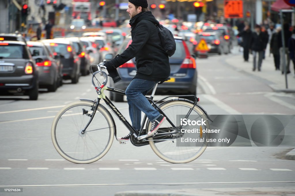 Bicicleta em movimento - Royalty-free Adulto Foto de stock