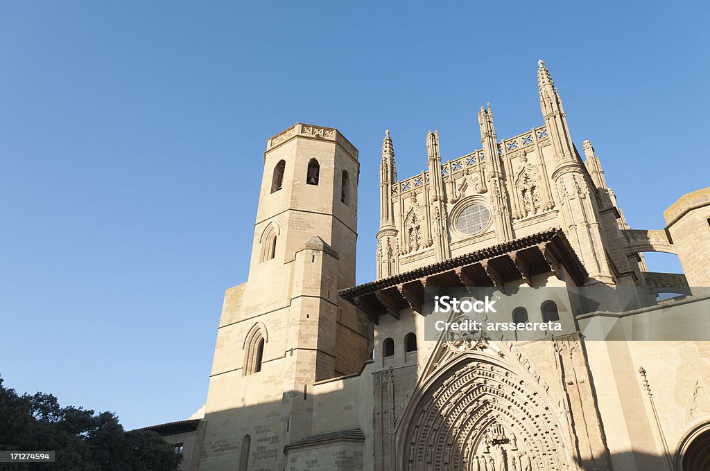 Cathedral of Huesca "Cathedral of Saint Mary, Huesca (Spain), a medieval catholic temple dated in 13th century." Cathedral Stock Photo