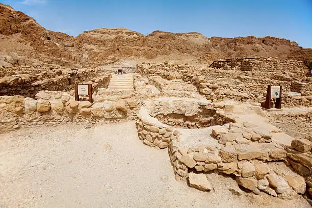 "Qumran is an archaeological site in the West Bank. This is the place where the Dead Sea scrolls were hiden, and after almost 2000 years founded.   Today, this is National Park"
