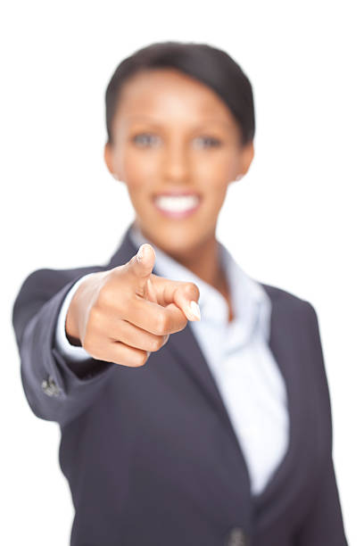istock Smiling business woman pointing at you. 171275906