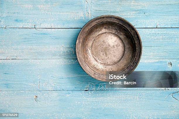 Empty Old Plate Stock Photo - Download Image Now - Bowl, Plate, High Angle View