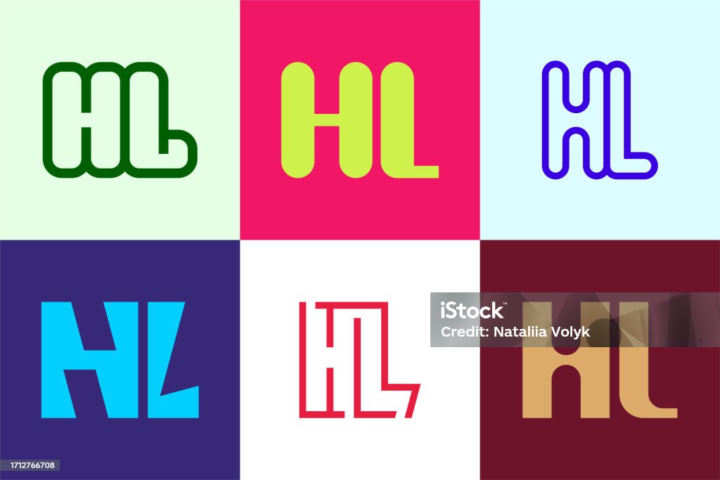 Hl Graphics Is Set Of Letter Hl S Stock Illustration - Download Image Now - Abstract ...