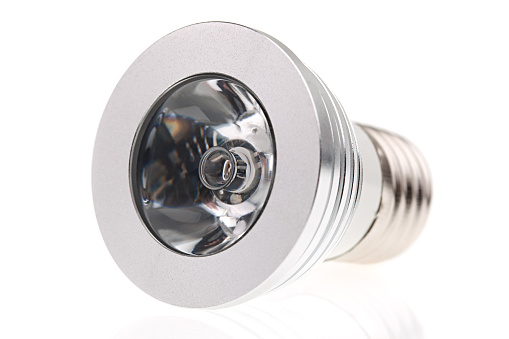 E27 socket led light bulb isolated on white. 