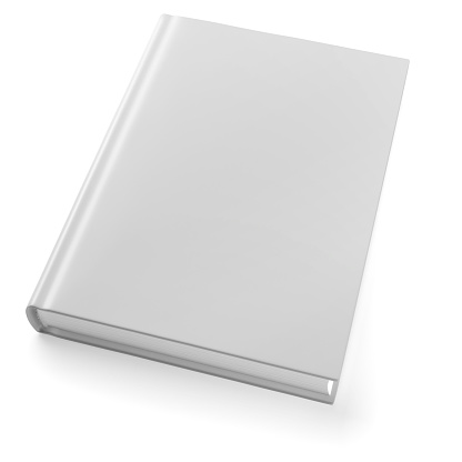 Empty book template on white background. 3d modeling and rendering. Included clipping path