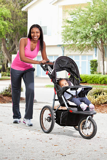 istock African American mother with baby in jogging stroller 171277720