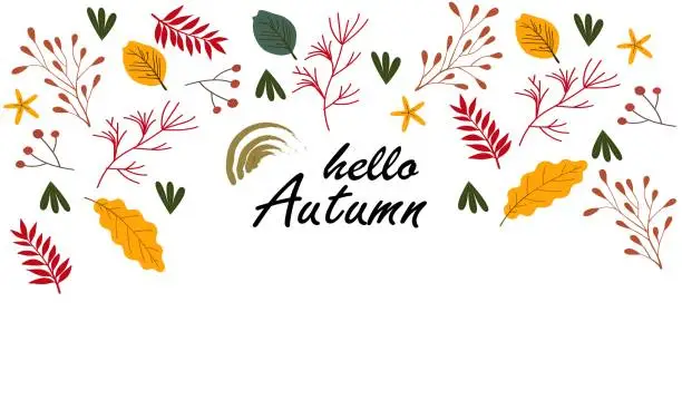 Vector illustration of Autumn leaves abstract background