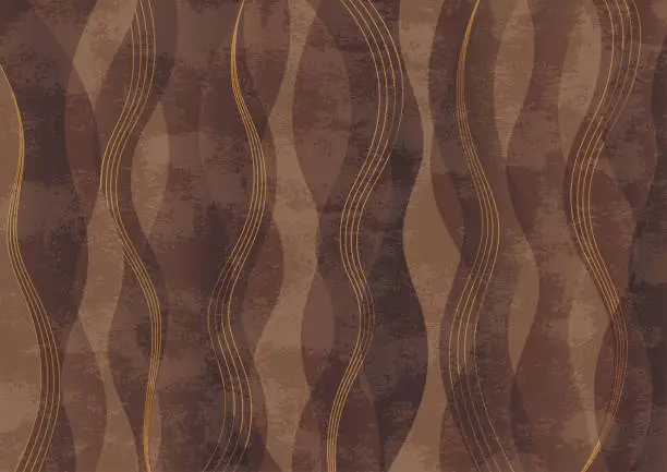 Vector illustration of Dark brown wave pattern