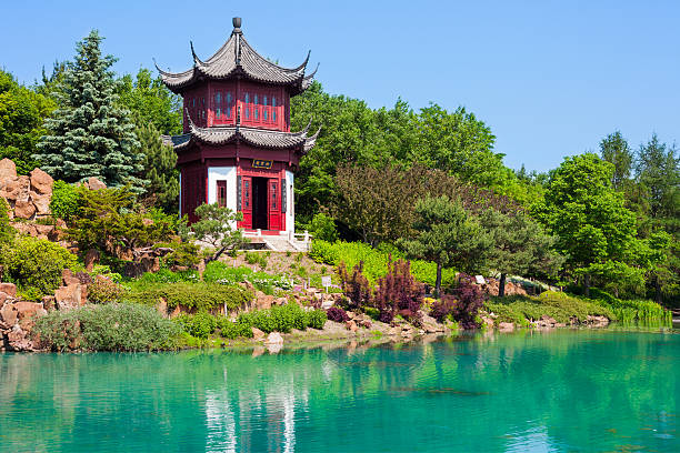 Montreal, Canada "Chinese Garden in the Botanical Garden of Montreal, Canada.See more images of Montreal:" botanical garden stock pictures, royalty-free photos & images