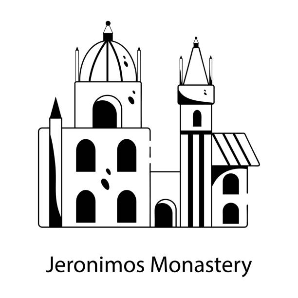 ilustraciones, imágenes clip art, dibujos animados e iconos de stock de monasterio de los jerónimos - monastery of jeronimos