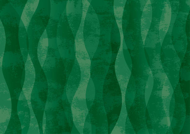 濃い緑色の波のパターン - wave pattern pattern green seaweed点のイラスト素材／クリップアート素材／マンガ素材／アイコン素材