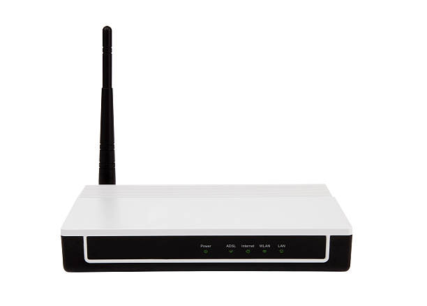 modem wireless router clipping path - router foto e immagini stock