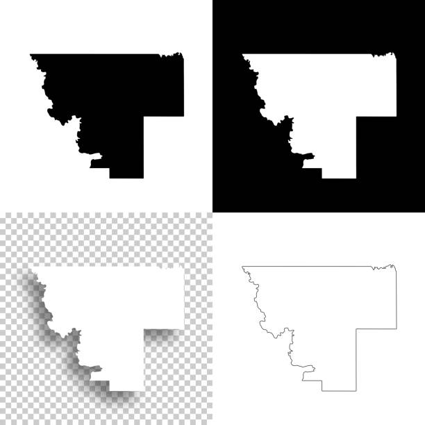 オクラホマ州カイオワ郡。設計用のマップ。空白、白、黒の背景 - kiowa点のイラスト素材／クリップアート素材／マンガ素材／アイコン素材